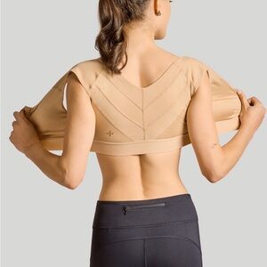 Tommie Copper zip up Posture Support Comfort Bra in Beige